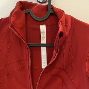 Red Lululemon zip up sweater barely worn! Size 4